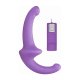 DILDO VIBRADOR CON ARNÉS SIN SUJECCIÓN SILICONA - MORADO VIBRASHOP