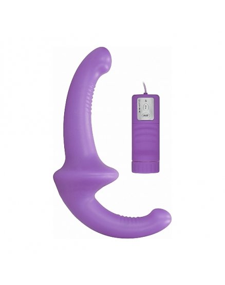 DILDO VIBRADOR CON ARNÉS SIN SUJECCIÓN SILICONA - MORADO VIBRASHOP