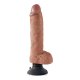 PENE VIBRADOR CON TESTÍCULOS 25CM - MULATO VIBRASHOP