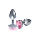 PLUG ACERO INOX CON PERLA CORAZÓN - ROSA VIBRASHOP