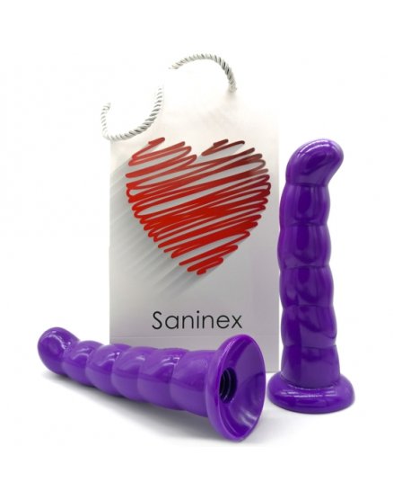 SANINEX LOVE ME - BUTT PLUG & DILDO XXL CON BASE SUCCIÓN - MORADO VIBRASHOP