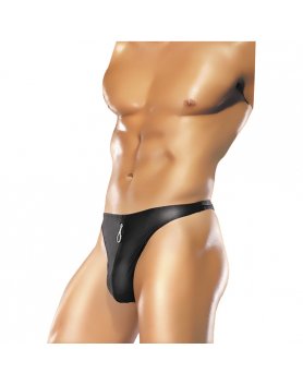 MALE POWER TANGA CREMALLERA NEGRO VIBRASHOP