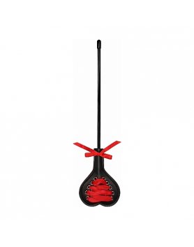 OUCH! FUSTA DE PIEL CON CORAZÓN PEQUEÑO - NEGRO Y ROJO VIBRASHOP
