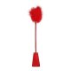 OUCH! FUSTA DE PIEL CON PLUMERO - ROJO VIBRASHOP