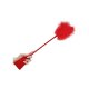 OUCH! FUSTA DE PIEL CON PLUMERO - ROJO VIBRASHOP