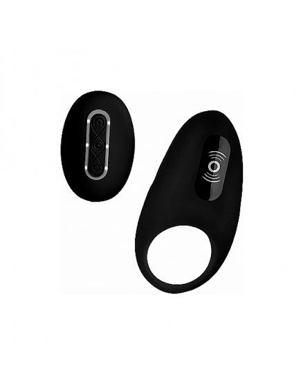 ANILLO VIBRADOR DE SILICONA CON CONTROL REMOTO - NEGRO VIBRASHOP