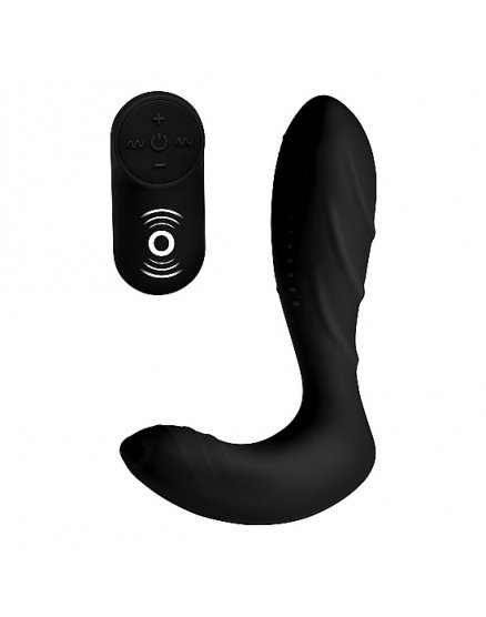 VIBRADOR PARA PRÓSTATA DE SILICONA CON CONTROL REMOTO - NEGRO VIBRASHOP