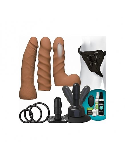 KIT DUAL DENSITY ULTRASKYN VIBRADOR PARA PRINCIPIANTES - CARAMELO VIBRASHOP