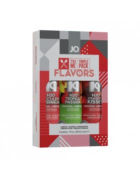 SYSTEM JO - PACK DE 3 LUBRICANTES DE SABORES TROPICAL/FRESA/SANDÍA VIBRASHOP