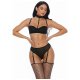 RIGHT SHEER RIGHT NOW CONJUNTO 2 PIEZAS CON LIGUEROS - NEGRO VIBRASHOP