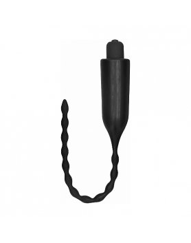 PLUG URETRAL CON E-ESTIMULACIÓN Y VIBRACIÓN - NEGRO VIBRASHOP