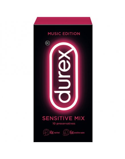 DUREX MUSIC EDITION SENSITIVE MIX 10 PRESERVATIVOS VIBRASHOP