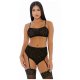 LUSTFUL LEOPARD CONJUNTO DE LENCERIA NEGRO VIBRASHOP