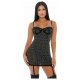 DRAPED IN DIAMONDS RHINESTONE VESTIDO NEGRO VIBRASHOP