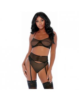 COMPARE AND CONTRAST LINGERIE SET NEGRO VIBRASHOP