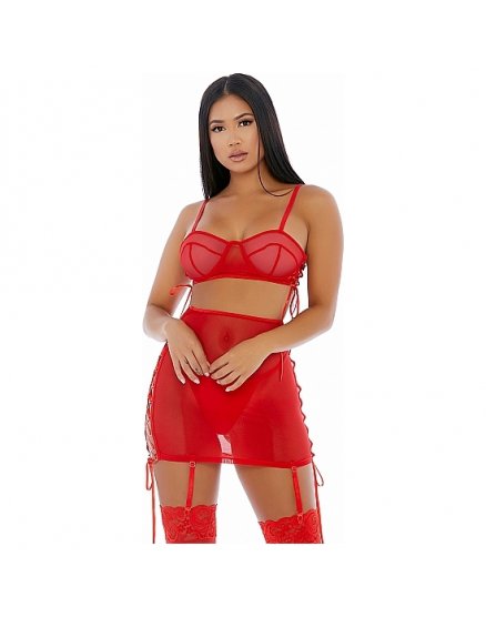 PUT O-RING ON IT LINGERIE SKIRT ROJO VIBRASHOP