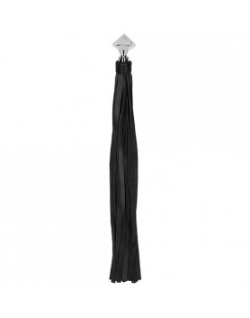 FLOGGER DE CUERO CON MANGO PUNTIAGUDO BRILLANDE - NEGRO VIBRASHOP