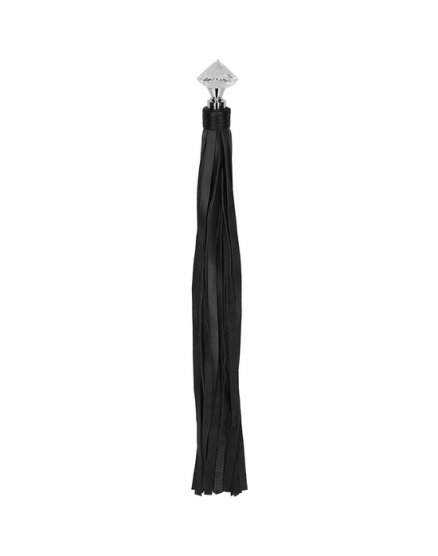 FLOGGER DE CUERO CON MANGO PUNTIAGUDO BRILLANDE - NEGRO VIBRASHOP