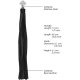 FLOGGER DE CUERO CON MANGO PUNTIAGUDO BRILLANDE - NEGRO VIBRASHOP