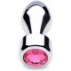 PLUG DE METAL CON GEMA ROSA - PEQUEÑO VIBRASHOP