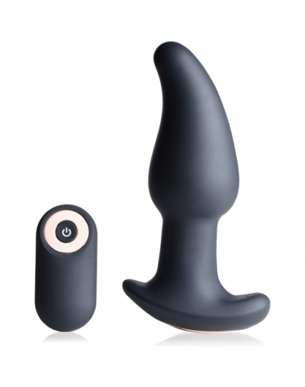 GYRO M 10X CURVED RIMMING - PLUG VIBRADOR CON MANDO - NEGRO VIBRASHOP