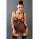 SENSUAL BABYDOLL NEGRO DE MICROTUL TRANSPARENTE NEGRO VIBRASHOP