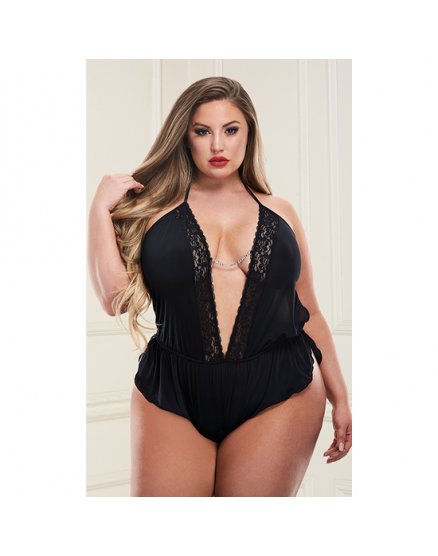 BACI SEXY BODY DE SATÉN - NEGRO VIBRASHOP