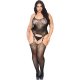 BODYSTOCKING DE ENCAJE SIN COSTURAS CON LIGUERO - NEGRO VIBRASHOP