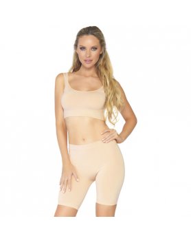 CONJUNTO OPACO CON PANTALONES CICLISTA - NUDE VIBRASHOP