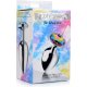 PLUG ANAL GEMA - RAINBOW - LARGO - PLATA VIBRASHOP