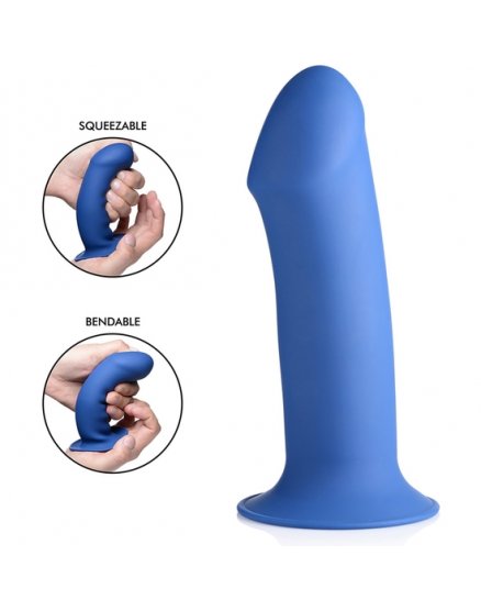 SQUEEZABLE THICK DILDO DE SILICONA - AZUL VIBRASHOP