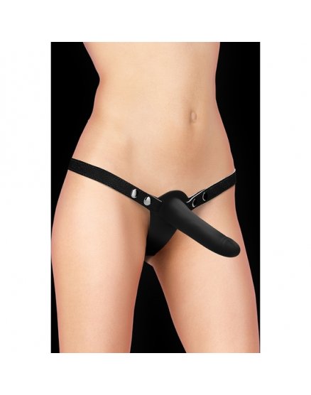 STRAP-ON - CORREA DE SILICONA - AJUSTABLE - NEGRO VIBRASHOP