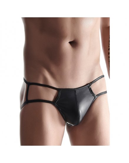 WETLOOK MENS BRIEFS - NEGRO VIBRASHOP