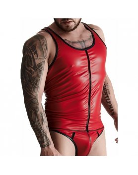 WETLOOK MENS CAMISETA SIN MANGAS - ROJO VIBRASHOP