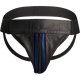 TANGA LISO CON CREMALLERA JOCK - NEGRO/AZUL VIBRASHOP