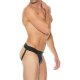TANGA LISO CON CREMALLERA JOCK - NEGRO/AZUL VIBRASHOP