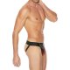 TANGA LISO CON CREMALLERA JOCK- NEGRO/ROJO VIBRASHOP