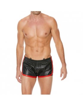 SHORTS CUERO VERSÁTIL - NEGRO/ROJO VIBRASHOP