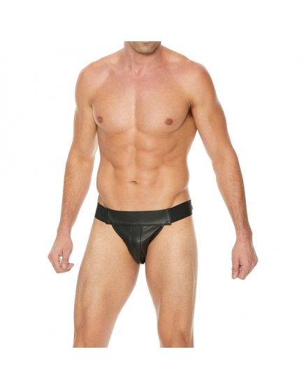 TANGA JOCK LISO CON ABERTURA TRASERA - NEGRO VIBRASHOP