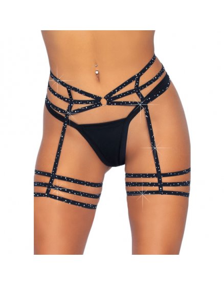 LEG AVENUE RHINESTONE GARTER STRAPPS VIBRASHOP