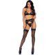 LEG AVENUE CONJUNTO 3 PIEZAS DE ENCAJE - NEGRO VIBRASHOP