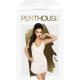 PENTHOUSE CASUAL SEDUCTION - MINI VESTIDO SATÉN CON TANGA - BLANCO VIBRASHOP