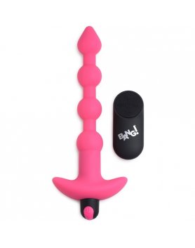 PLUG VIBRADOR DE BOLAS ANALES DE SILICONA - ROSA VIBRASHOP