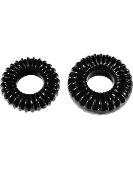 PACK 2 ANILLOS SILICONA ELÁSTICOS - NEGRO VIBRASHOP