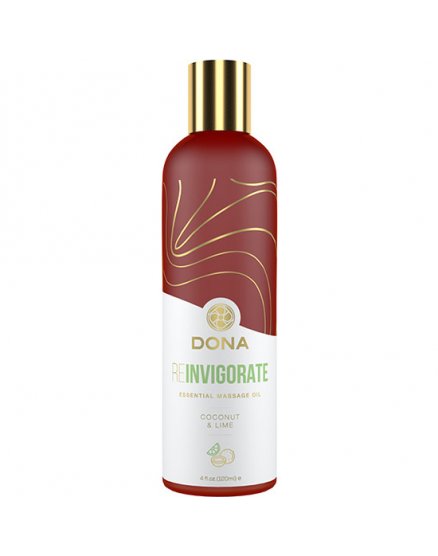 DONA - ACEITE DE MASAJE ESENCIAL REINVIGORAR LIMA COCO 120 ML VIBRASHOP