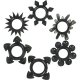 ANILLOS SILICONA - TOWER OF POWER - 6 PACK NEGRO VIBRASHOP