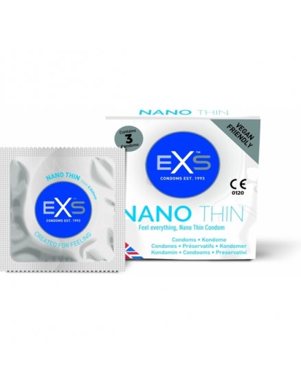 EXS PRESERVATIVOS NANO THIN - 3 PACK VIBRASHOP