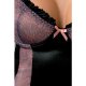 BABYDOLL ERÓTICO DE RASO NEGRO CON ENCAJE NEGRO VIBRASHOP