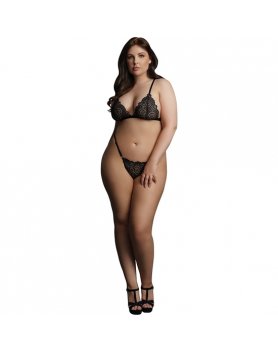MAGIC LACE VELVET LINGERIE SET  NEGRO VIBRASHOP